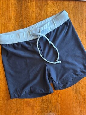 H&M Swim Shorts | Girls Small 6X 7 | Navy Blue Athletic Bathing Suit Bottoms